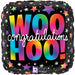 Woo Hoo! Congratulation Square Mylar Balloon, 18"