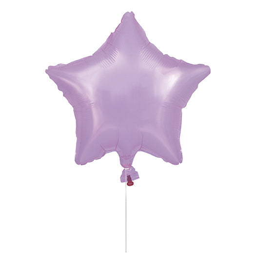 Purple star-shaped balloon with shiny finish on a white background.
