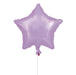 Purple star-shaped balloon with shiny finish on a white background.