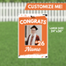 Orange and white yard sign featuring "CONGRATS" text, a customizable photo frame, graduation year "26", and space for a name, measuring 24 inches by 36 inches.