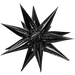 26in Black Starburst Magic Star Air Filled Balloon | 1ct - Party Supplies