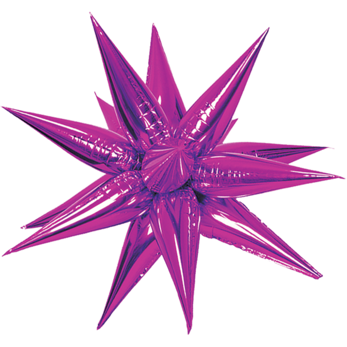 26in Fuchsia Starburst Magic Star Air Filled Balloon | 1ct - Party Supplies