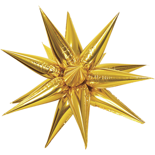 26in Gold Starburst Magic Star Air-Filled Balloon | 1ct