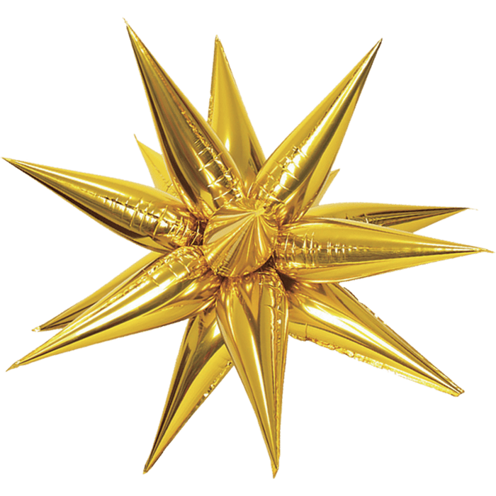 26in Gold Starburst Magic Star Air Filled Balloon | 1ct - Party Supplies