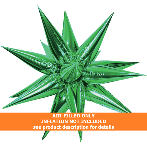 26in Green Starburst Magic Star Air-Filled Balloon | 1ct