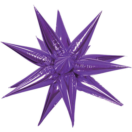 26in Purple Starburst Magic Star Air-Filled Balloon | 1ct