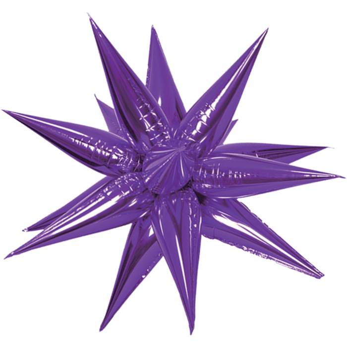 26in Purple Starburst Magic Star Air Filled Balloon | 1ct - Party Supplies