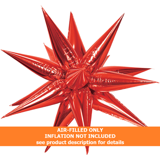 26in Red Starburst Magic Star Air-Filled Balloon | 1ct