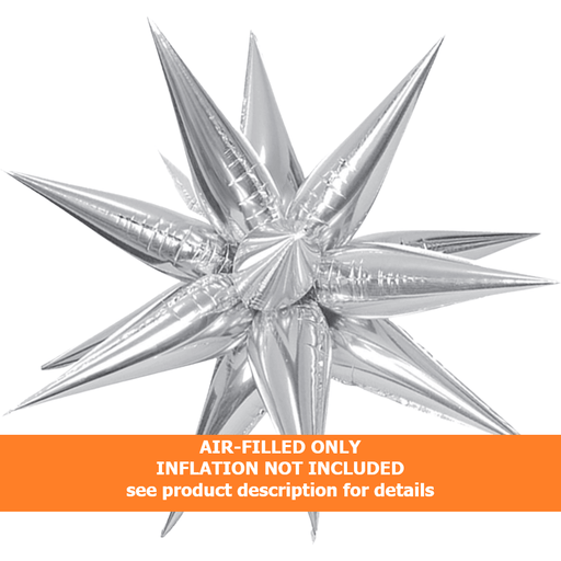 26in Silver Starburst Magic Star Air-Filled Balloon | 1ct