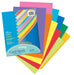 Colorful Array card stock pack with 100 sheets in vibrant colors including pink, purple, blue, orange, yellow, green, and red fanned out to display the variety.