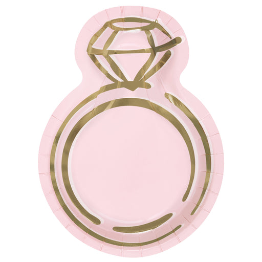 Ring Pink Blooms Shaped Plate 9in | 8ct