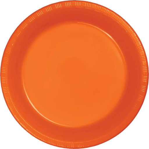 Sunkissed Orange Plastic Plates 10in | 20ct