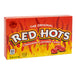 Red Hots: cinnamon hard candies. Sold in a 5.5 oz rectangular cardboard theater box, printed with the brand name and product.