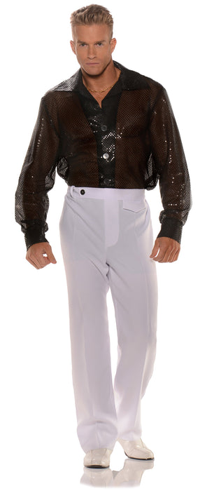 Product photo of the Black 70S Sequin Shirt, shown against a plain background — a costume for Halloween and dress-up.