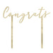 Gold Metallic Congrats Topper - Party Supplies