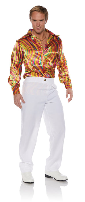Product photo of the XL Beret 70S Swirl Disco Shirt, shown against a plain background — a costume accessory for Halloween and dress-up.