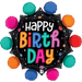 29in Super Shape Colorful Circles Birthday Balloon | 1ct - Party Supplies