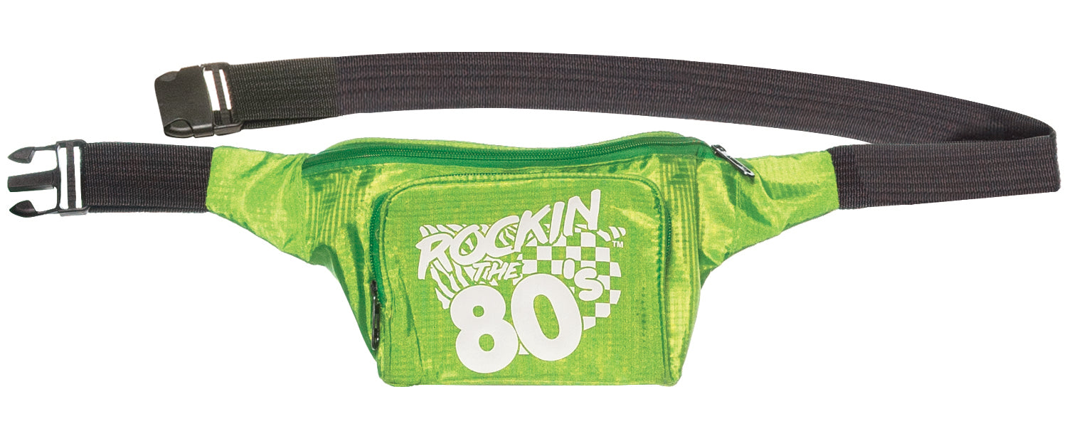 Product photo of the Green 80S Funny Pack, shown against a plain background — a costume for Halloween and dress-up.