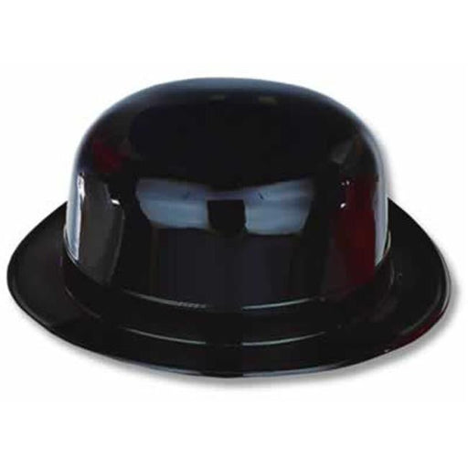 Black Plastic Derby Hat | 1ct