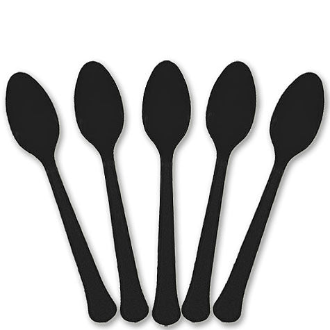 Black Plastic Spoons | 20ct