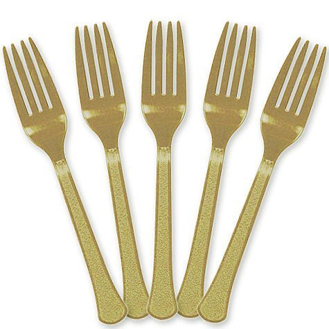 Gold Plastic Forks | 20ct