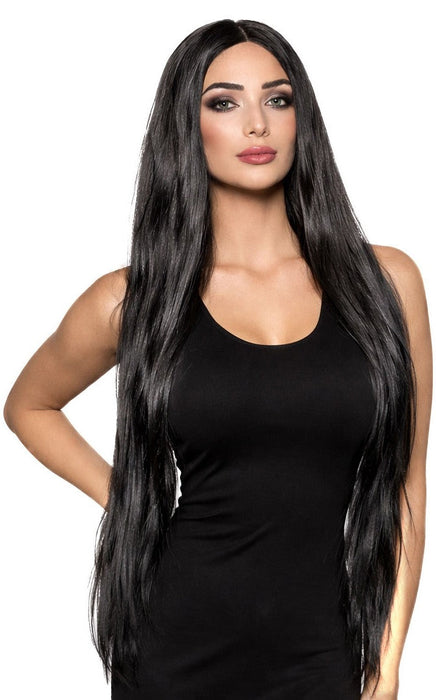 Product photo of the Black XL Straight Wig, shown against a plain background — a costume accessory for Halloween and dress-up.