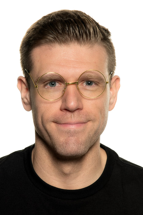 Product photo of the Gold Round Glasses, shown against a plain background — a costume accessory for Halloween and dress-up.