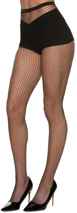 Product photo of the Black Fishnet Pantyhose, shown against a plain background — a costume accessory for Halloween and dress-up.