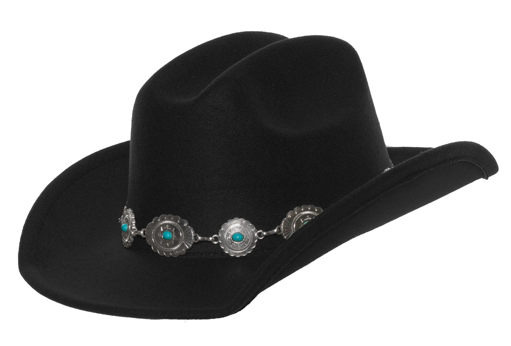 Product photo of the Cowboy Hat Silver Conch, shown against a plain background — a costume accessory for Halloween and dress-up.