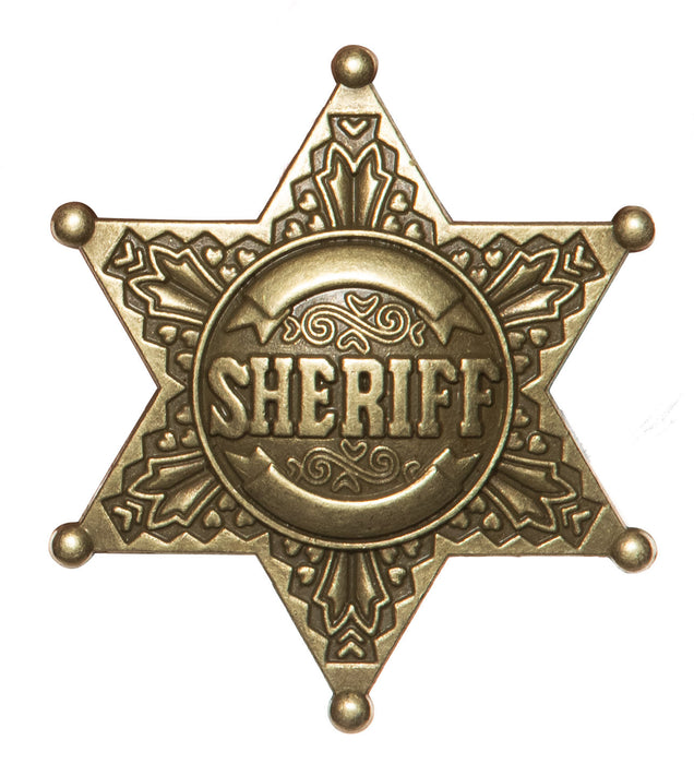 Product photo of the Sheriff Badge, shown against a plain background — a costume for Halloween and dress-up.