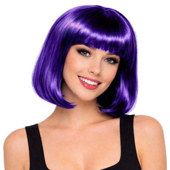 Product photo of the Purple Bob Wig, shown against a plain background — a costume accessory for Halloween and dress-up.