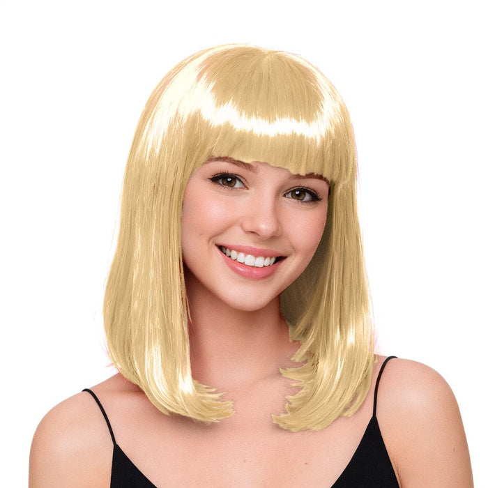 Product photo of the Blonde Long Bob Wig, shown against a plain background — a costume accessory for Halloween and dress-up.