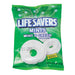 Lifesavers Wint O Green Mints: small mints. Sold in a 6.25 oz clear plastic peg bag that hangs from a printed header card, with the candy visible inside.