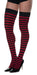 Product photo of the Red/Black Thigh High Stockings, shown against a plain background — a costume accessory for Halloween and dress-up.