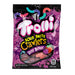 Trolli Very Berry Sour Brite Crawlers: soft sour gummy crawlers, red and blue in color. Sold in a 5 oz clear plastic peg bag that hangs from a printed header card, with the candy visible inside.