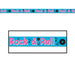 Bright blue decorative tape with pink "Rock & Roll" text, black musical notes, and vinyl record designs repeated across the width.