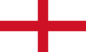 Red cross on white background forming the English flag, displayed flat with equal-sized vertical and horizontal bands intersecting at center.