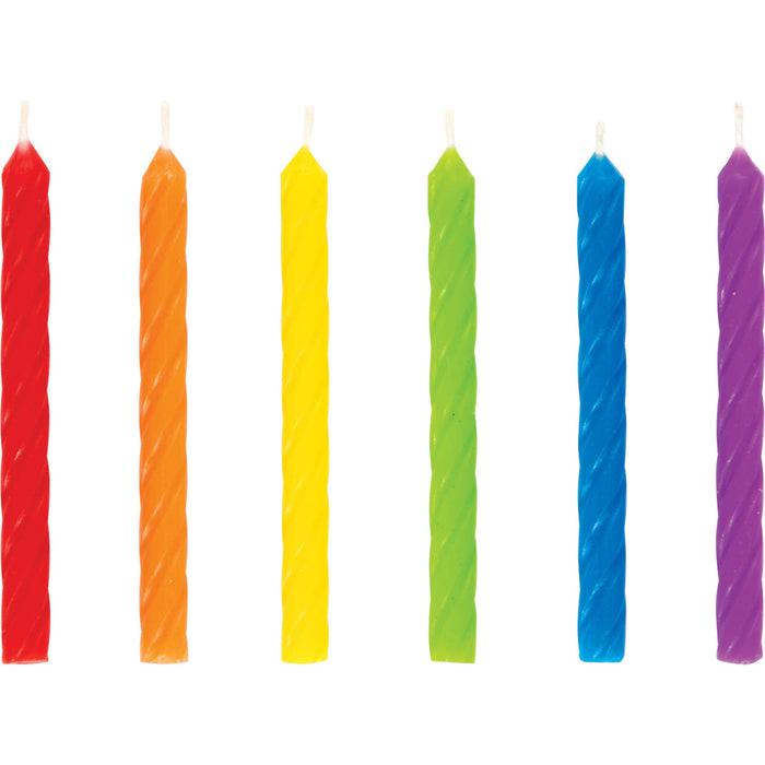 Spiral Rainbow Candle - Party Supplies