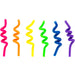 Curly Neon Candle Bubbly Birthday - Party Supplies