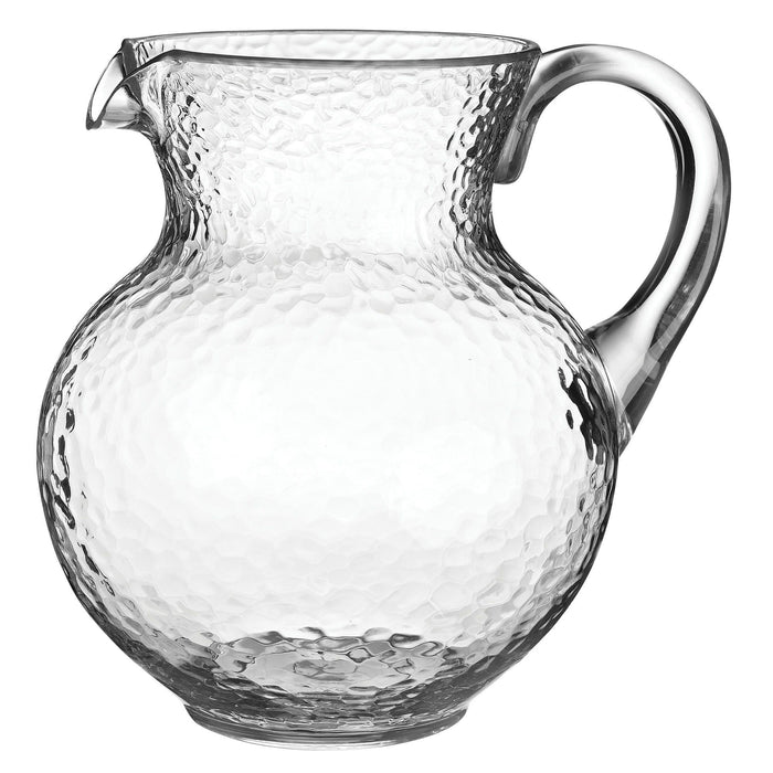 A 90.5 ounce Clear Hammered Margarita Pitcher.