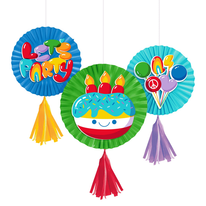 Hanging Fan Tassel Bubbly Birthday - Party Supplies