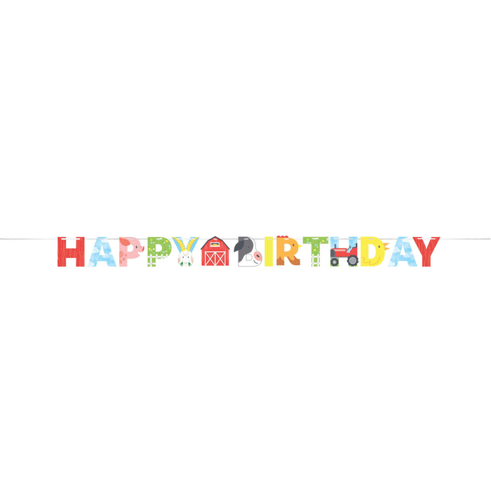 Letter Banner Farm Animal - Party Supplies