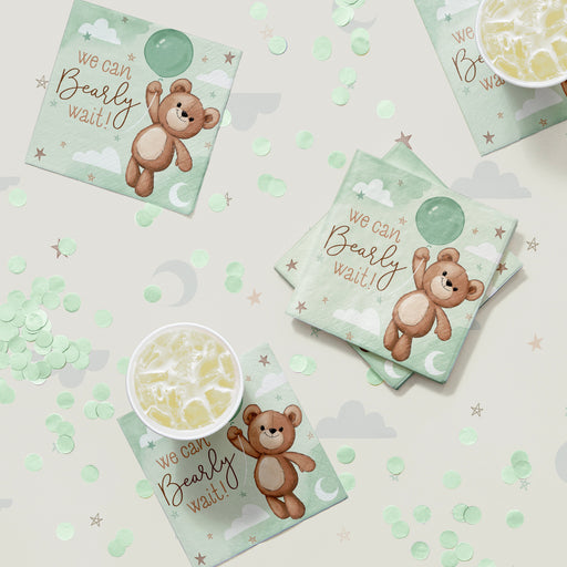 Teddy Bear Beverage Napkins | 16ct