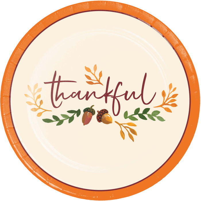 Thanksgiving Fall Festivities Luncheon Plates 7" | 8 ct