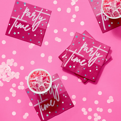 Turning Pink Beverage Napkins | 16ct