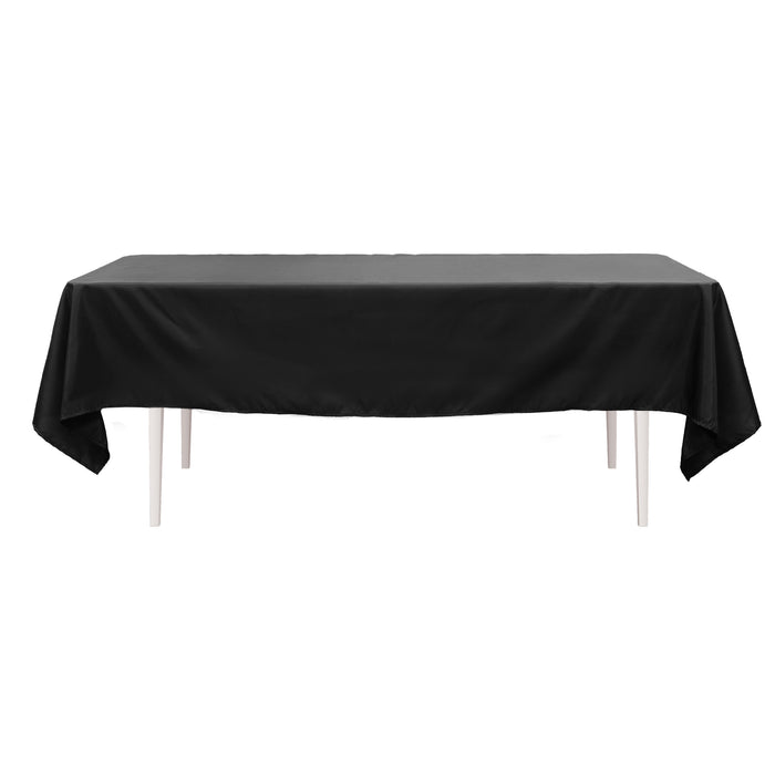 Product photo of Value Rectangle Polyester Table Cover 60" x 102" - Black — a Portofino party product shown on a plain background.