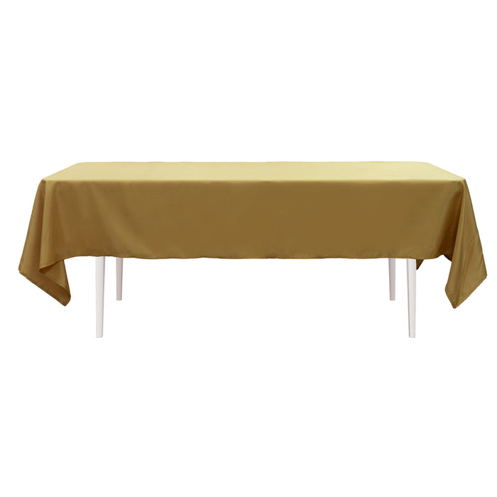 Product photo of Value Rectangle Polyester Table Cover 60" x 102" - Gold — a Portofino party product shown on a plain background.