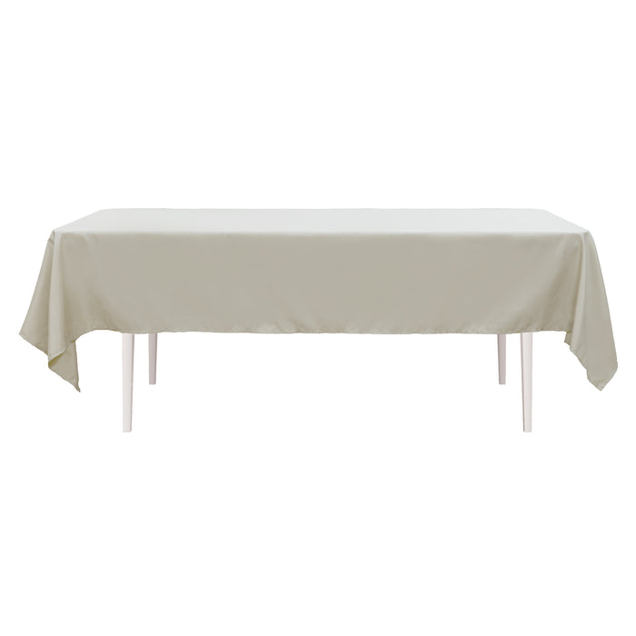 Product photo of Value Rectangle Polyester Table Cover 60" x 102" - Ivory — a Portofino party product shown on a plain background.