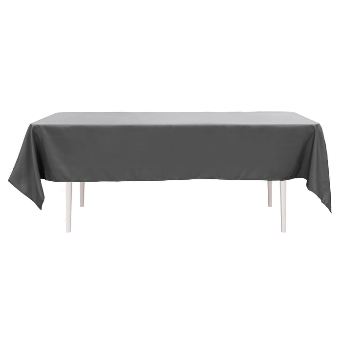 Product photo of Value Rectangle Polyester Table Cover 60" x 102" - Silver — a Portofino party product shown on a plain background.