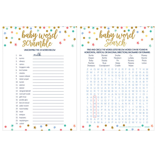 Baby Shower 2-In-1 Word Game | 24ct